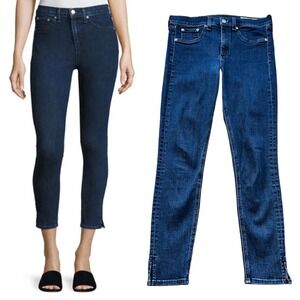 RAG & BONE Jeans 10 inch Capri with Slit Clean Dark Paz Skinny Blue 28 EUC